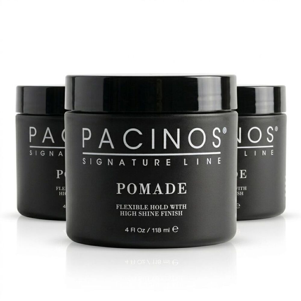 Pacinos Pomade Flexible Hold with High Shine Finish 4 Oz (Pack of 3)